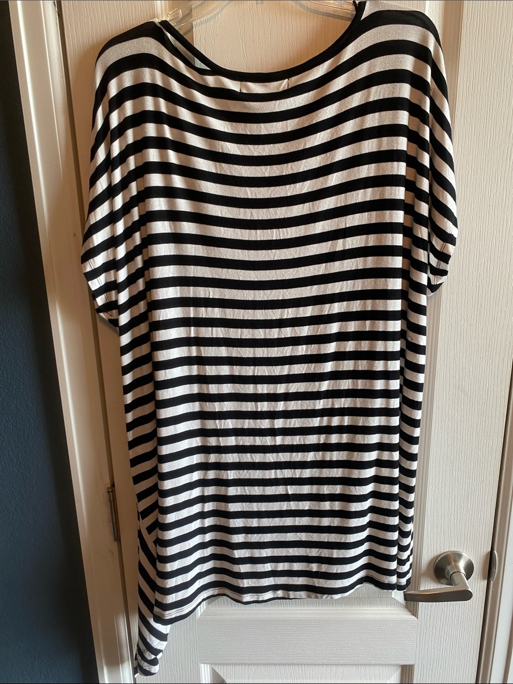 Michael Kors Black and White Striped Tunic Top - Picture 4 of 5